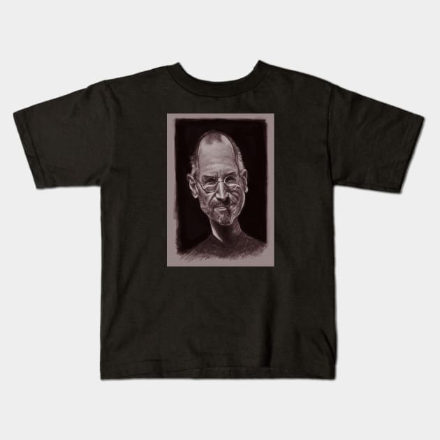 Steve Jobs Kids T-Shirt by AndreKoeks